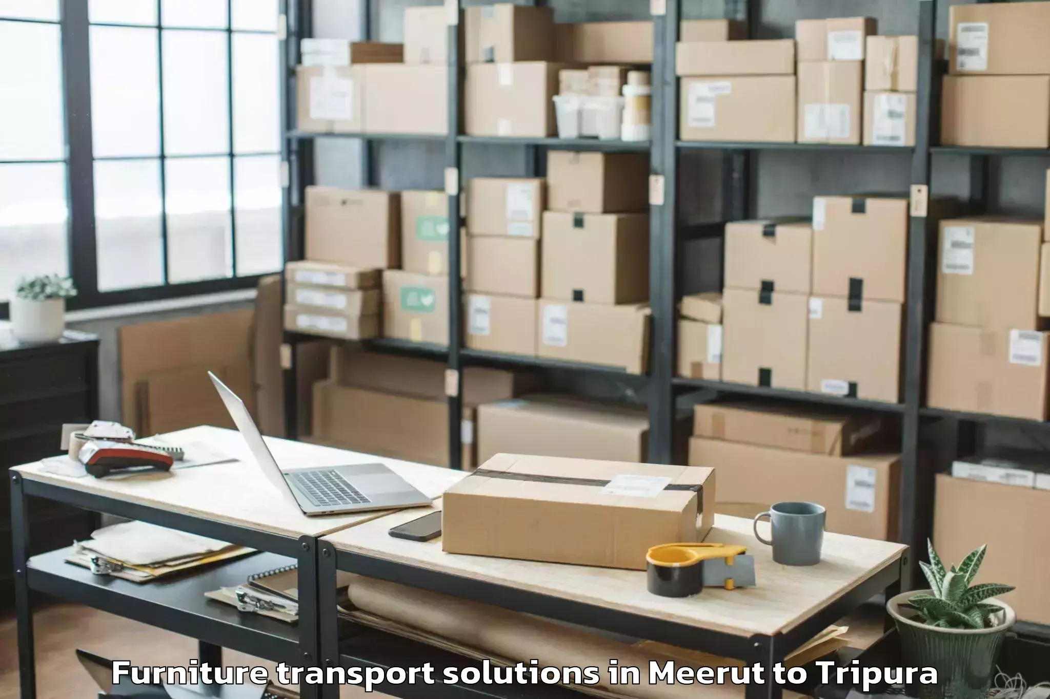 Get Meerut to Belonia Furniture Transport Solutions